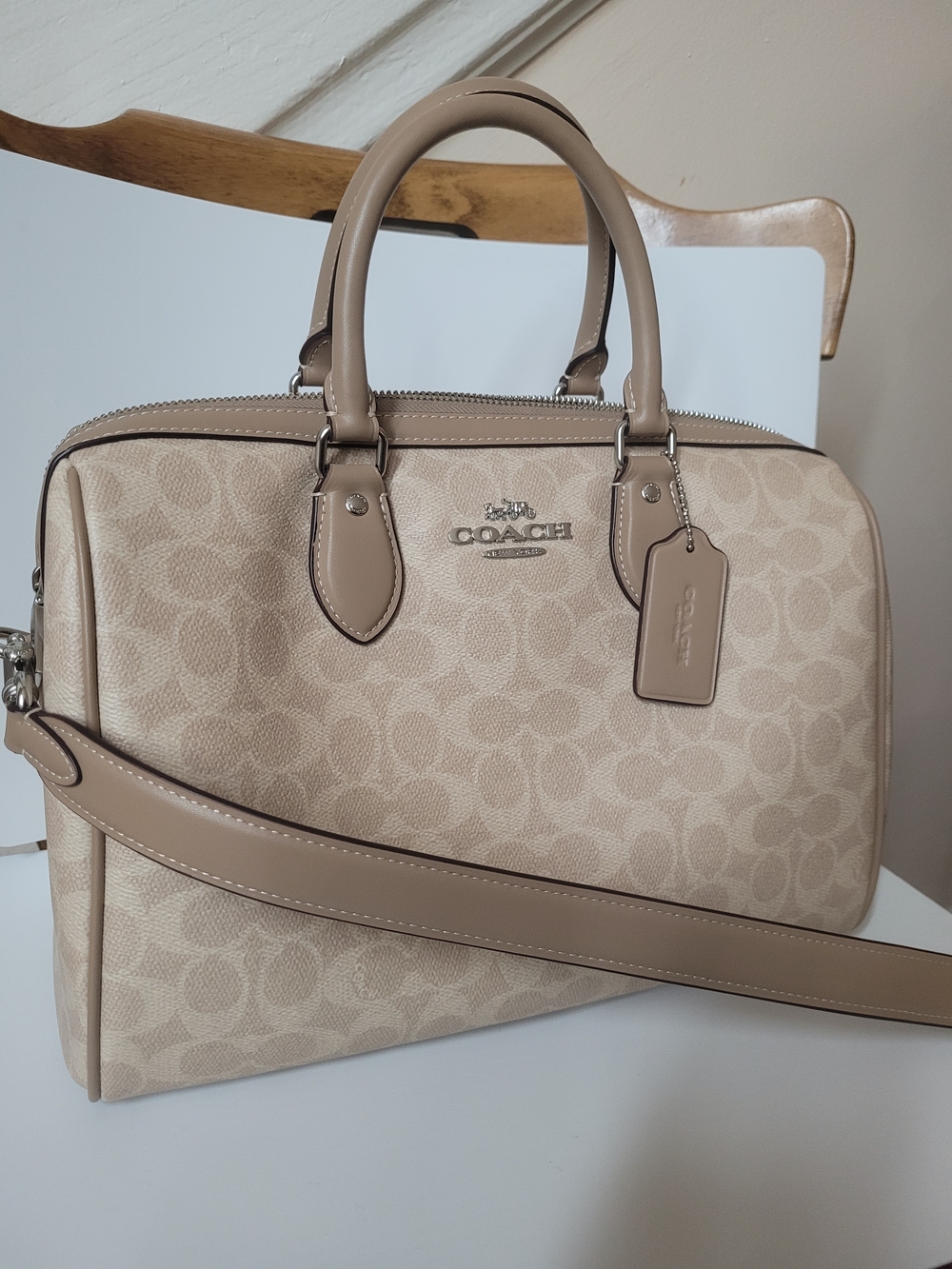 Coach Large Rowan Satchel Bag in Signature Canvas CV959